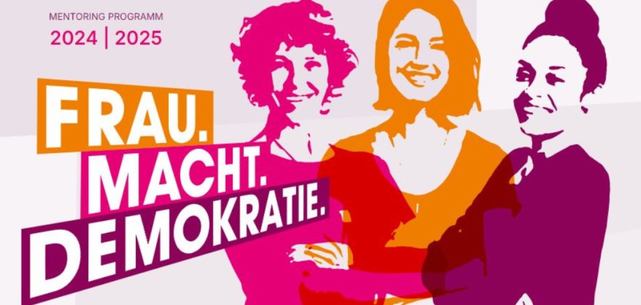 FMD Werbebanner mit Slogan links und drei Frauen rechts